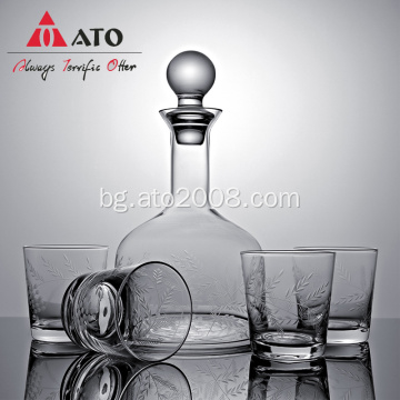 Контейнер и стъклена чаша за издълбано стъкло